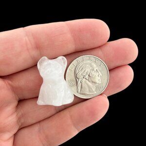 Carved QUARTZ French Bulldog - Miniature gemstone Crystal dog Make an Offer